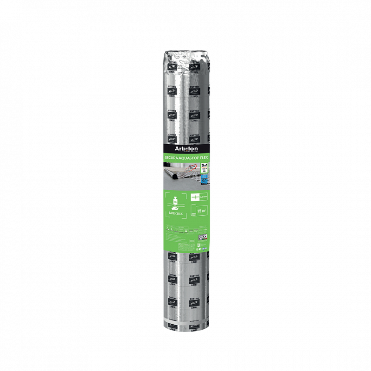 Arbiton Secura Aquastop Flex padlóalátét laminált padlóhoz 15m2/ csomag 13600 x 1100 mm