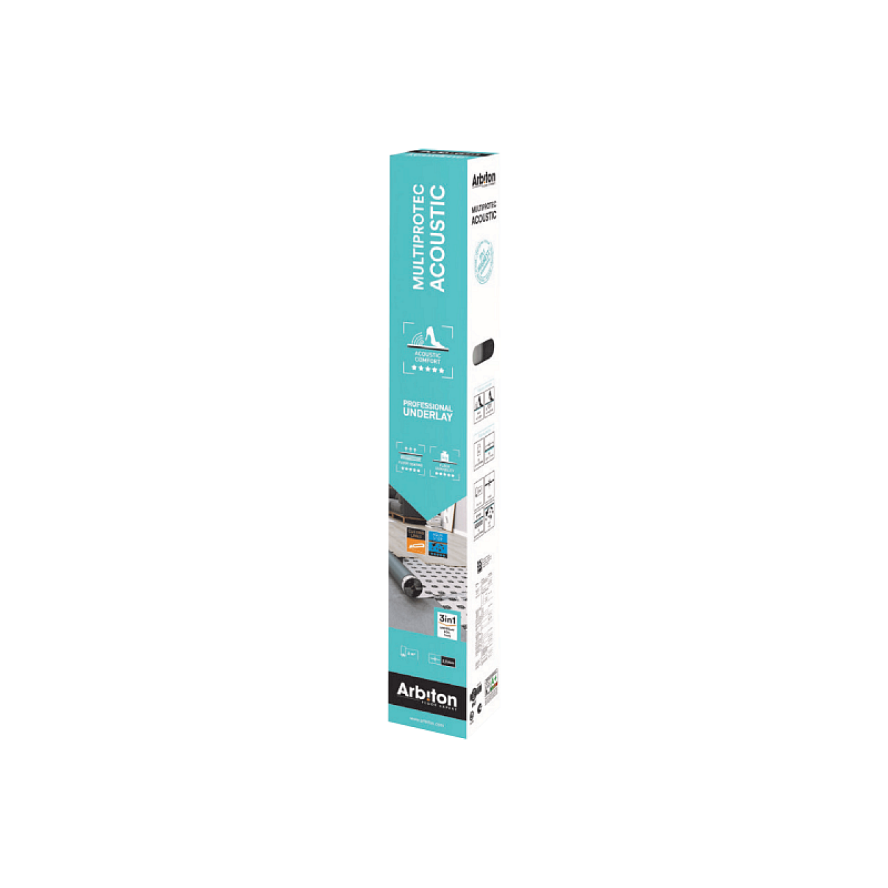 Arbiton Multiprotec Acoustic 3in1 padlóalátét laminált padlóhoz 8m2/csomag 8000 x 1000 mm