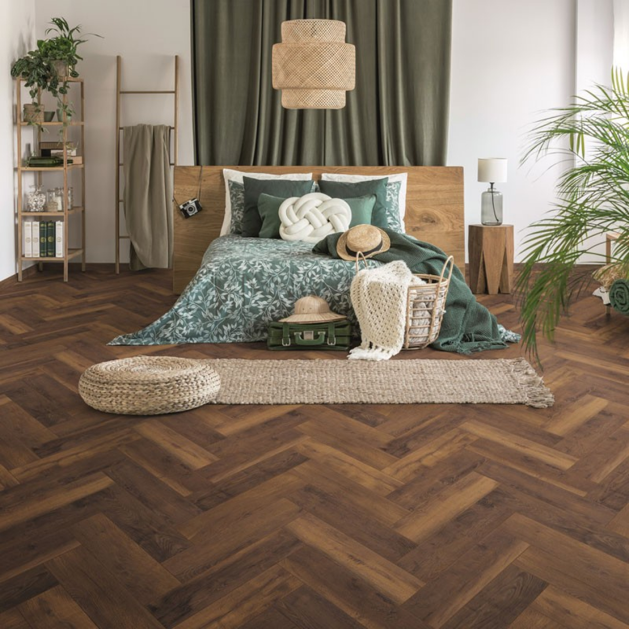 Krono Orignal Herringbone 8 Laguna Oak halszálka  1260x630x8mm K411