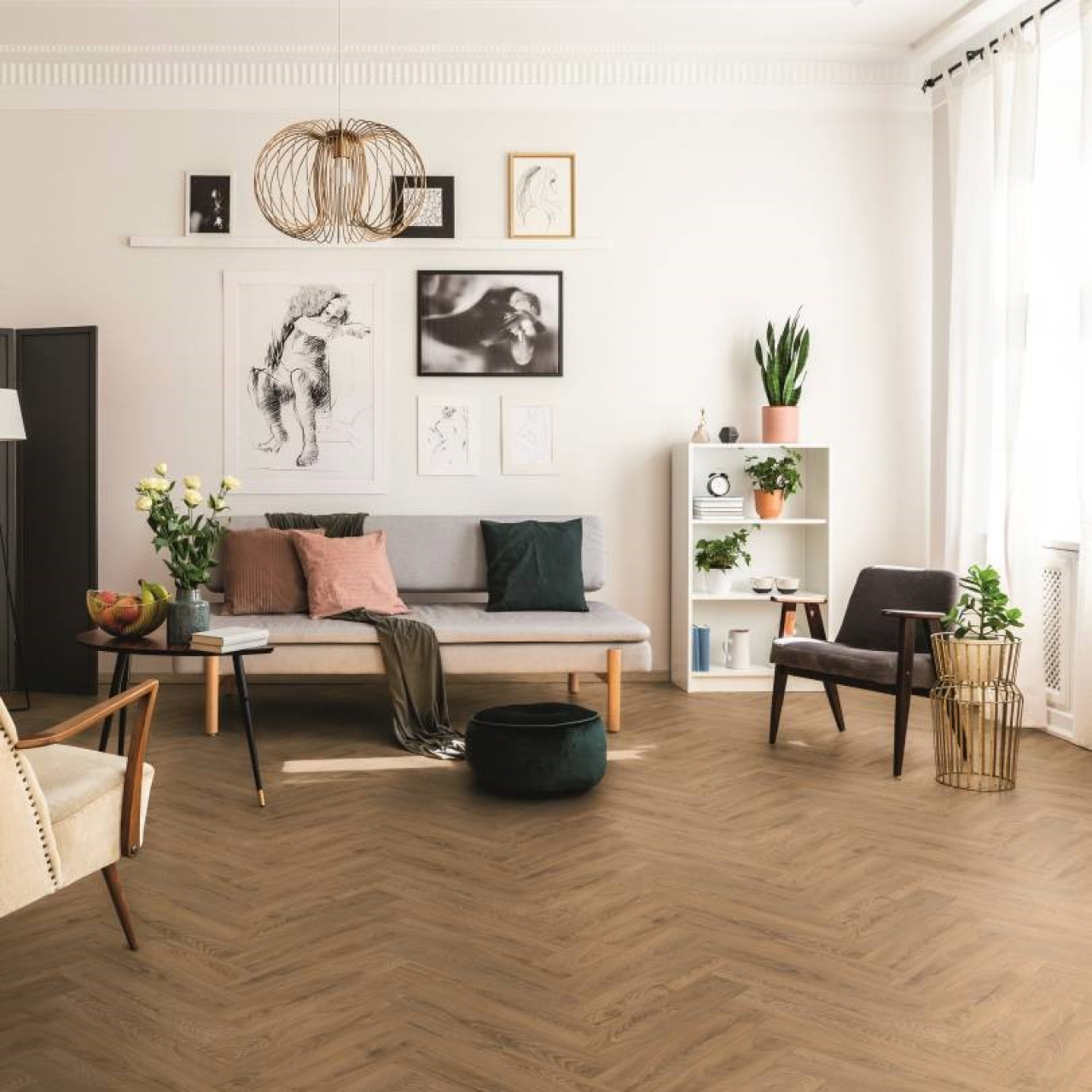 Krono Orignal Herringbone 8 Inka Oak halszálka  1260x630x8mm k476