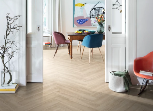 Egger Cream Newport Oak Laminált padló Herringbone 8/32 4V EL2161 614186